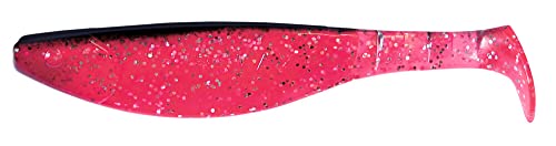 Relax Kopyto-River Gummifisch 6' - 16 cm - 5 Stück - hot pink-Glitter / schwarz - hot pink-Glitter / Black - ZIPBACK