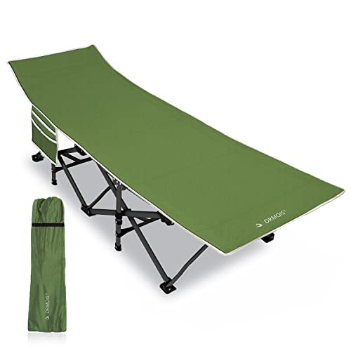 DRMOIS Camping Betten Feldbetten Klappbar, max Statische Belastbarkeit 260 kg Campingliege für Outdoor Camping Reisen Home Lounging Verwenden-Armeegrün-ohne Matratze