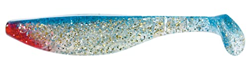 Relax Kopyto-River Gummifisch 6' - 16 cm - 5 Stück - klar Silber-Glitter / blau - Clear Silver-Glitter / Blue - ZIPBACK