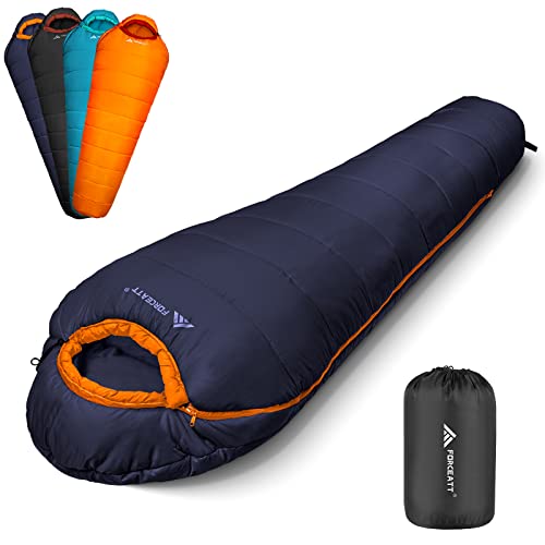 Forceatt Schlafsack, 3 bis 4 Jahreszeiten Deckenschlafsack Schlafsack für Camping, Reisen und Outdoor-Aktivitäten, Erwachsene und Jugendliche in 0 ℃ bis 20 ℃, Wasserdichter-Leicht-Warm-Atmungsaktiv.