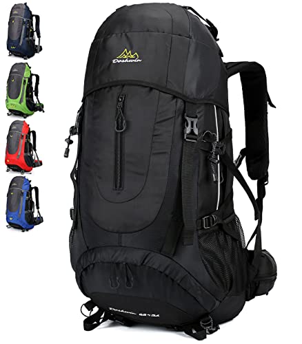 Doshwin 70L Trekkingrucksack Campingrucksack Reiserucksack Wanderrucksack Großer Rucksack für Damen Herren (Schwarz)